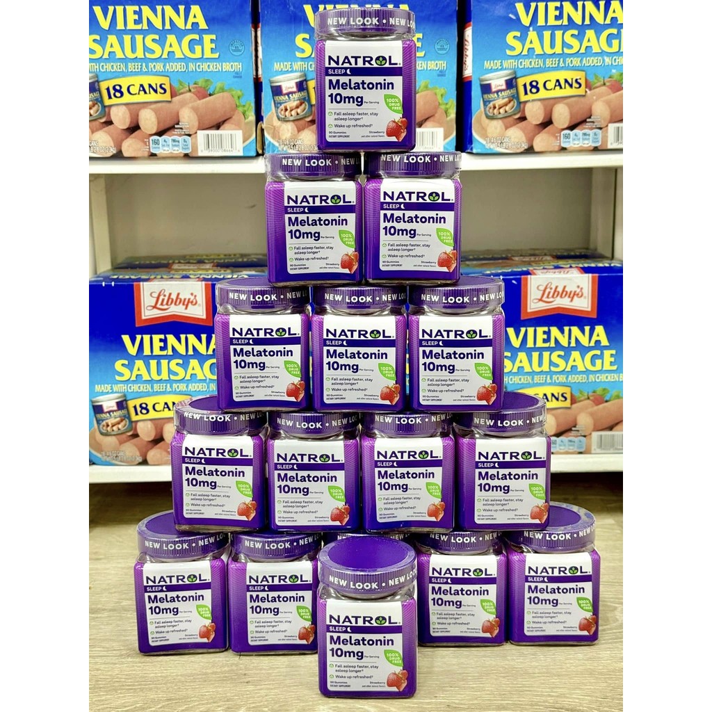 Kẹo ngủ ngon 10mg Natrol Melatonin Gummies Mỹ 90viên chính hãng