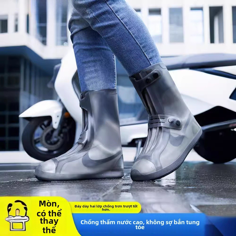 Ủng Đi Mưa Chống Nước Trẻ Em Người Lớn. Giày Chống Thấm Nước Chống Trơn Trượt Phong Cách Ngắn Giữa M Đến XXL