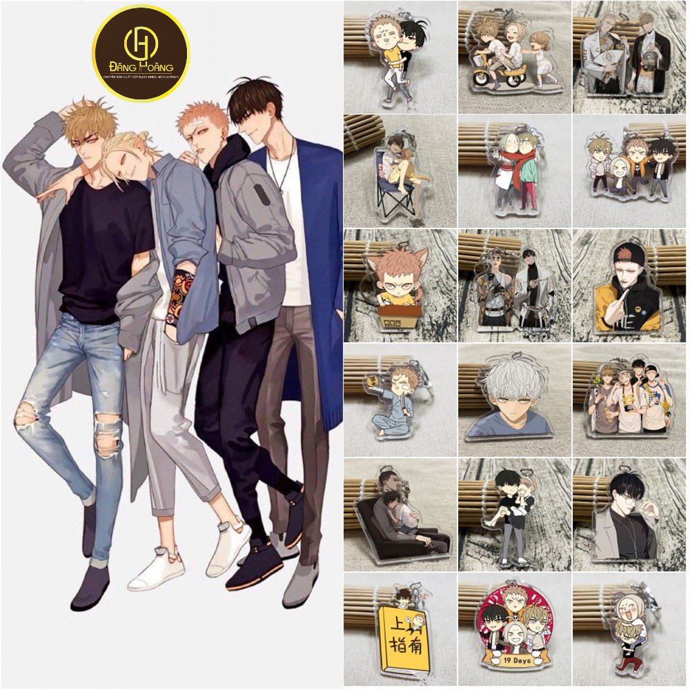 Móc khóa chibi anime 19 Days móc khoá quà lưu niệm, phụ kiện túi xách balo móc khoá bằng arcrylic tr