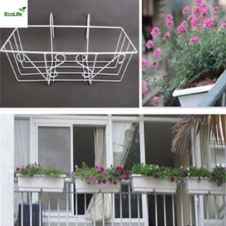  Giỏ treo ban công trồng cây hoa- giá treo ban công trồng cây hoa hình chữ nhật Ecolife 