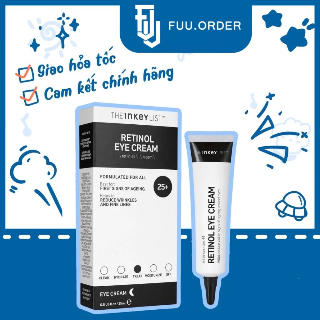 [15ml] Kem mắt chống lão hóa The INKEY List Retinol Eye Cream