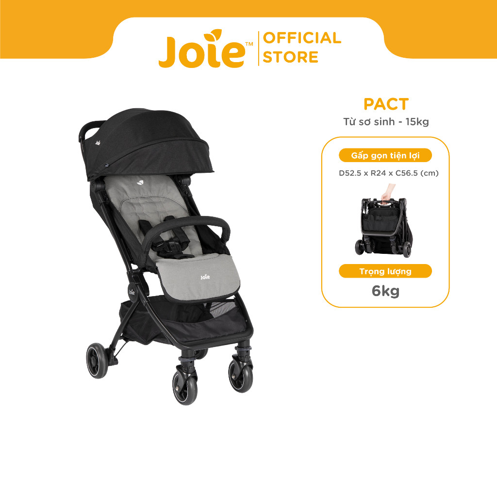 Xe đẩy cho bé Joie Pact | Xe đẩy gấp gọn cho bé sơ sinh đến 15 kg kèm túi xách du lịch -Shop Diệp An