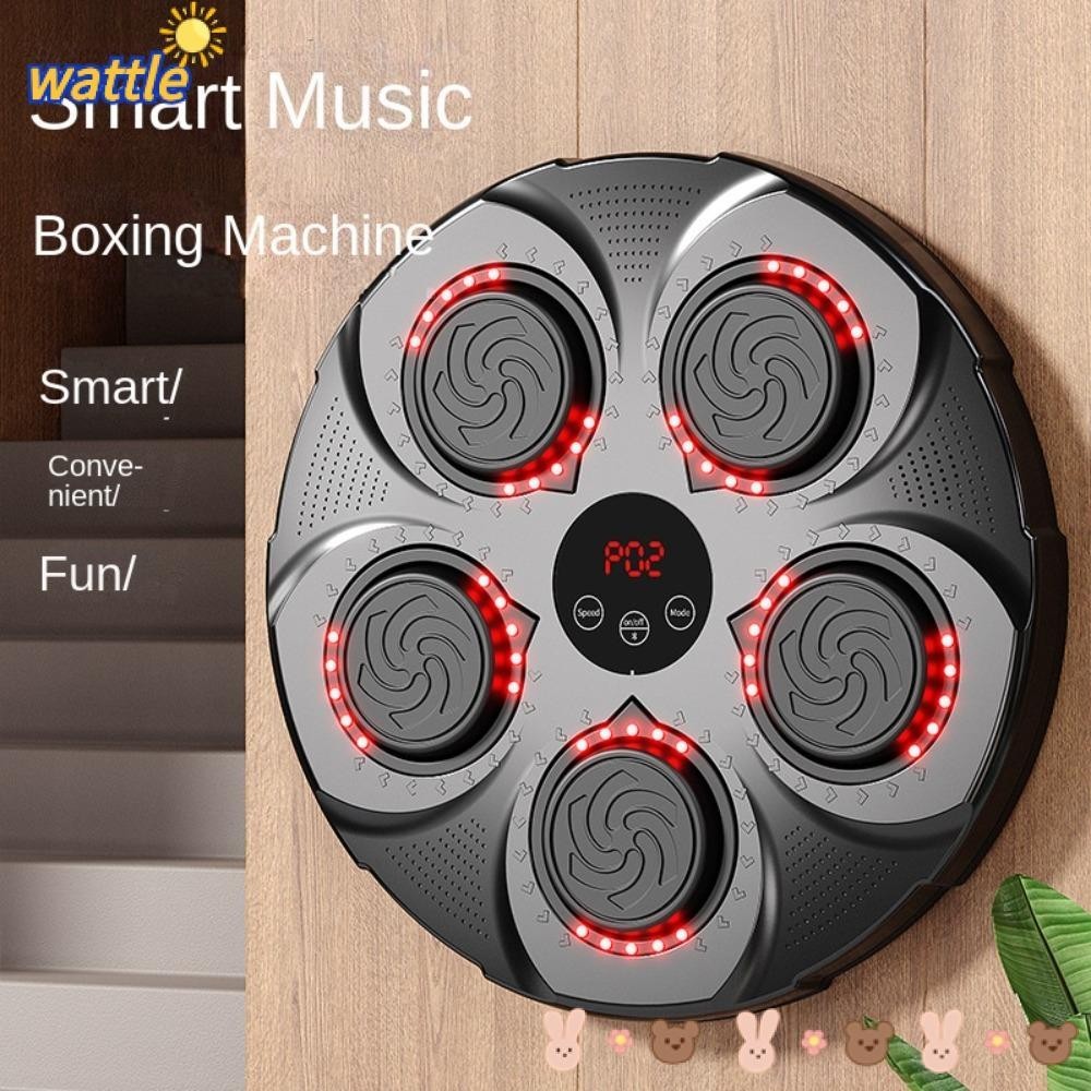 Máy đấm bốc âm nhạc thông minh WATTLE, đấm bốc thể thao Bluetooth Punching Pad Boxing Wall Target, Phản ứng thư giãn Tập thể dục Tập thể dục Nhanh nhẹn LED Lighted Sandbag Home