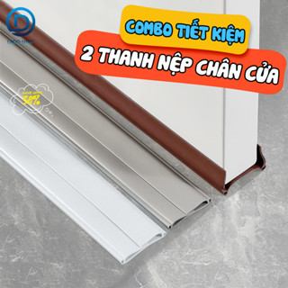 Combo 2 thanh nệp chân cửa, chặn khe hở cửa để ngăn côn trùng chắn gió bụi loại Nhựa PVC đúc nguyên khối