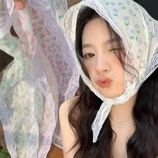 Khăn quàng tóc Ins Hàn Quốc - Khăn quàng cổ tam giác phong cách mục vụ nông thôn