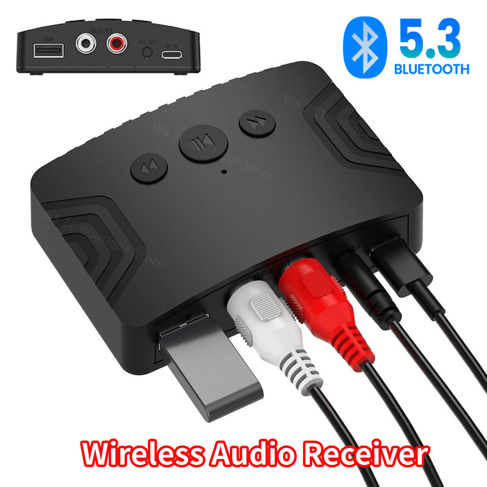 Bluetooth 5.3 Bộ Thu Âm Thanh 3.5 Mm AUX RCA USB U-Disk Stereo Âm Nhạc Không Dây Bộ Chuyển Đổi Âm Thanh Cho PC TV Xe Bộ Loa Khuếch Đại