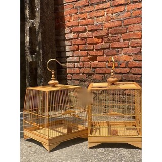 Khung lồng chim chào mào tự ráp lồng chào mào bo góc chân,cửa lá đề chất liệu tre già kèm phụ kiện