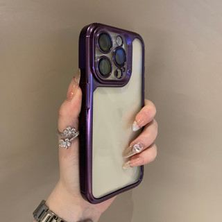 Ốp điện thoại trong suốt mạ chất lượng cao cho iPhone15 14 13 12 11 Pro MAX IXS MAX XR XS camera chống sốc đi kèm bảo vệ ống kính Ốp lưng mềm silicon