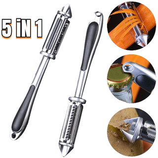 5 Trong 1 Tay Cầm Dài Rau Củ Quả Củ Quả Hợp Kim Sharp Khoai Tây Cà Rốt Dụng Cụ Gọt Vỏ Tiện Ích Nhà Bếp
