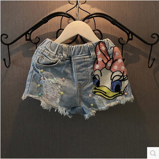Quần áo trẻ em quần áo bé gái quần áo mùa hè quần short denim phong cách mới quần trẻ em quần áo trẻ em quần nóng vịt trẻ em quần nóng quần hợp thời trang 0426