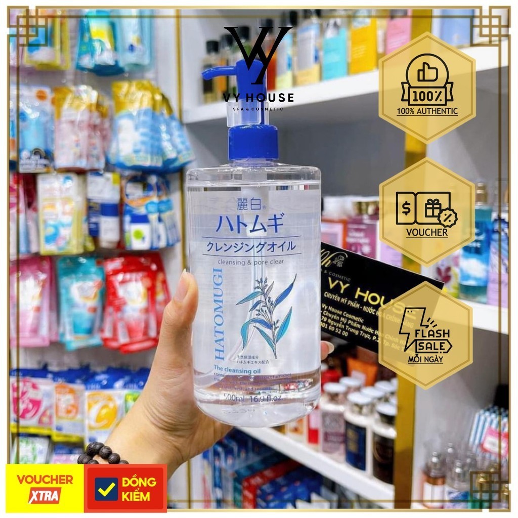 DẦU TẨY TRANG HATOMUGI NHẬT - 500ML