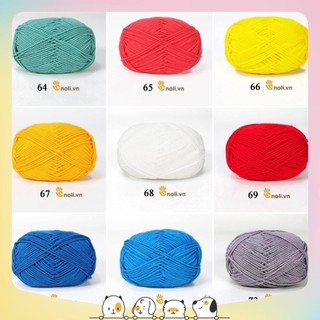 Len milk cotton 50g - len đan móc khăn, áo, thú bông, túi xách, đồ trang trí cho người mới bắt đầu (Mã 61 đến mã 86)