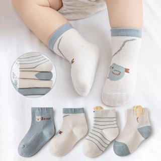 4 Cái / bộ Gấu Dễ Thương Cho Bé Tất Cotton Trẻ Sơ Sinh Bé Trai Bé Gái Tất Thoáng Khí Thoải Mái Mềm Mại Cho Bé Tất Mắt Cá Chân