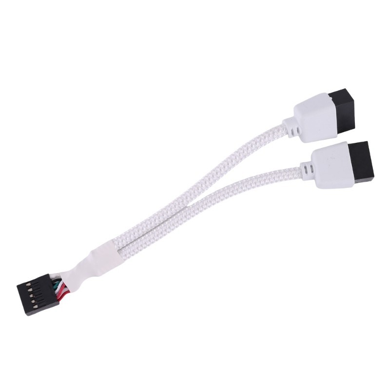 Kiss Mainboard USB 2 0 9Pin đến 2x 9 Pin Cáp được bảo vệ Loại bỏ nhiễu