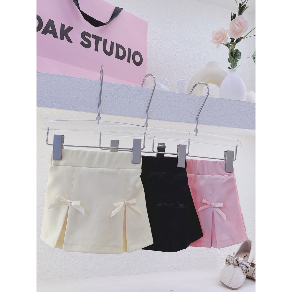 Váy xếp con đính nơ DAK STUDIO