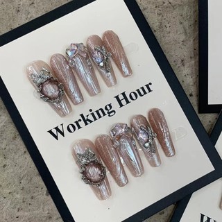 Đùi Tóc Thô  Handmade Mặc Móng Tay Xuân Hè Internet Người Nổi Tiếng Dán Móng Tay Có Thể Tháo Rời Làm Đẹp Móng Tay Bán Buôn