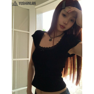 YUSHANLAN áo phông áo thun nữ croptop baby tee Phong cách hàn quốc Minimalist Dễ thương WTX2450OPP 20Z240515