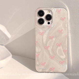 Cặp Đôi Sang Trọng Đáng Yêu Nơ Màu Hồng Thời Trang Ngọc Trai Đen Nơ Mềm Tpu Cover Tương Thích Cho IPhone 7Plus XR 15 11 14 13 12 Pro MAX XS MAX 15 6S 6 7 8 Plus SE 2020 X Hộp Đựng Thẻ Laser