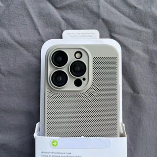 Ốp Điện Thoại Tản Nhiệt Lưới Làm Mát Siêu Mỏng Cho IPhone 15 11 12 13 14 Pro Max 14 15 Plus Camera Chống Sốc Bảo Vệ Ống Kính Mờ Thoáng Khí Mỏng Ốp Lưng Cứng