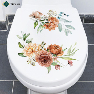Sẵn sàng! Phòng Tắm Vệ Sinh Ghế Dán Tường Tự Dính Hoa Nắp Vệ Sinh Đề Can Vệ Sinh Dán Cho Cistern Phòng Tắm