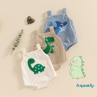 Aqua-baby Girls Boys Áo liền quần mùa hè không tay Khủng long / Nút thêu cá mập Áo liền quần thông thường