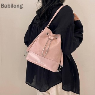  Túi Satchel thông thường dành cho nữ Túi xô dây rút PU màu trơn dành cho du lịch ngoài trời