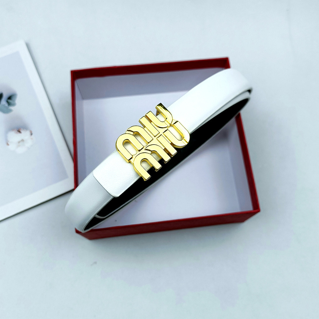 Miumiu Mới Phù Hợp Với Họa Tiết Sỏi Da Thật Chính Hãng Với Váy Quần Nữ Thắt Lưng