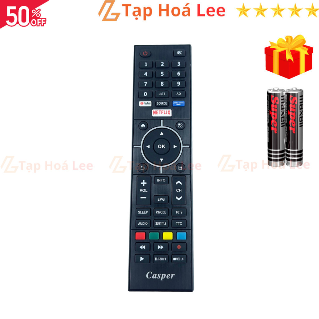 Remote điều khiển tivi Casper Mã 03 SMART, điều khiển TV Casper NETFLIX - Tạp Hóa Lee