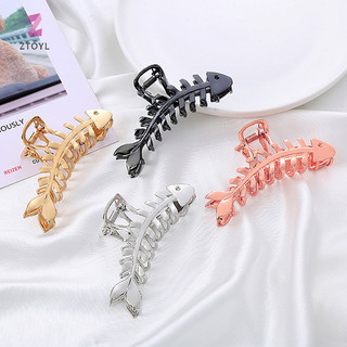 Ztoyl Kim Loại Lớn Vuốt Tóc Kẹp Xương Cá Không Đều Kẹp Tóc Phong Cách Punk Bạc Vuốt Tóc Barrettes Nữ Kẹp Tóc Phụ Kiện Tóc Mới