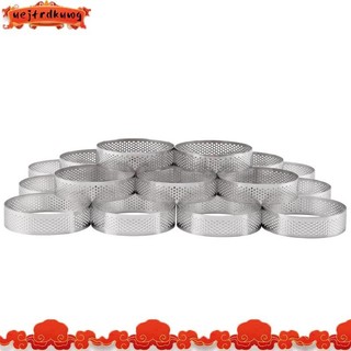 20 Chiếc Tròn Tart Nhẫn Có Lỗ Bánh Trái Cây Quiches Bánh Mousse Nhà Bếp Nướng Khuôn Đục Lỗ Bánh Mousse Nhẫn 8cm uejfrdkuwg