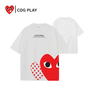 Cdg PLAY INS Áo thun ngắn tay cổ tròn thông thường hợp thời trang và đa năng dành cho nam và nữ Thương hiệu hợp thời trang
