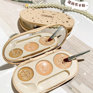 Novo Cleansing Color Concealer Palette Tricolor Concealer Face Cover Dark Circles Spots Acne Marks Acne Tàn nhang