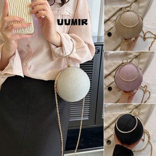  UUMIR Túi dạ hội Túi đeo vai dây chuyền trang trí bằng kim cương giả tròn Túi xách lụa sáng màu vàng sang trọng Tiệc cưới 