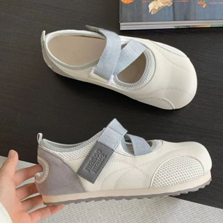 Daxingzhe Xấu Xí Dễ Thương Giày Nữ Velcro Mary Jane Giày Nữ Giày Đế Bằng Giày Puff