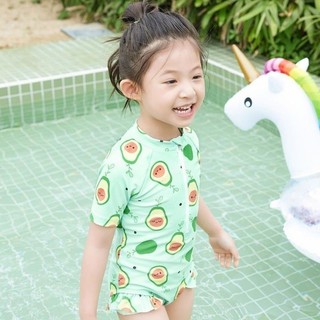 Đồ bơi một mảnh cho trẻ em Đồ bơi thời trang tay ngắn chống nắng mùa hè cho bé gái