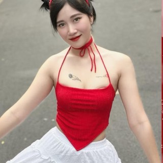 Áo yếm kiểu vạt nhọn phối dây cột cổ, dáng ôm gợi cảm mã 03