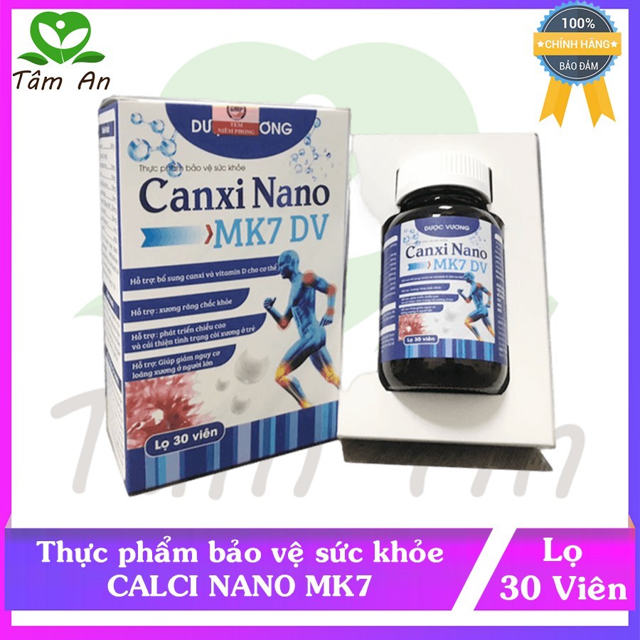 [shipnahnh] Calci Nano MK7 Dược Vương -  Bổ sung Calci giúp xương chắc khỏe, ngừa loãng xương - Lọ 3