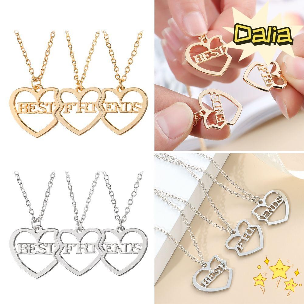 Dalia 3 Cái / bộ Tình Yêu Cặp Đôi Vòng Cổ Thời Trang Người Bạn Thân Nhất Tưởng Niệm Trang Sức Quà Tặ