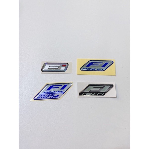 Tem nổi chữ PGM-Fi, logo Fi idling stop, Fi dán cho xe Honda, yamaha