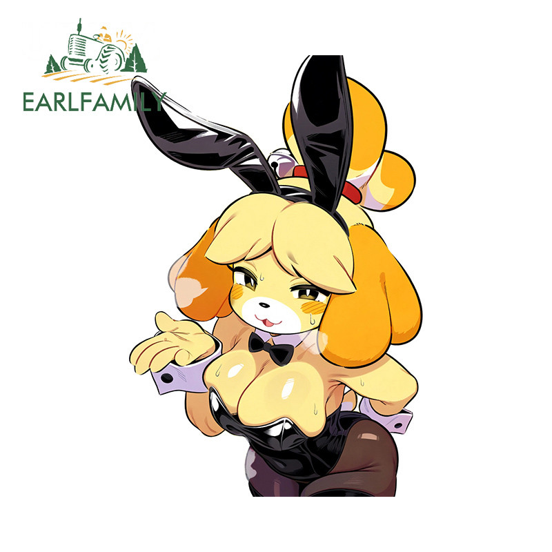 EARLFAMILY Animal Crossing Isabelle Car Dán Cá Tính Xe Máy Chống Trầy Xước JDM Đề Can Thích Hợp Cho 