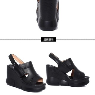 [Thoải mái, dễ mặc và thon gọn] 2025 Xăng đan tăng chiều cao kiểu Trung Quốc, xăng đan miệng cá, xăng đan La Mã cao gót thể thao nữ, Dép lê nữ đế xuồng