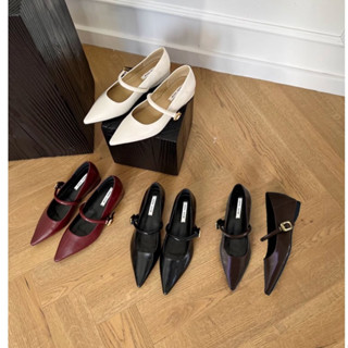 GIÀY BÚP BÊ MŨI NHỌN 𝓷𝓬𝓼𝓽𝓸𝓻𝓮 QUAI NGANG PHỐI KHÓA ĐỘN ĐẾ TRONG - C123