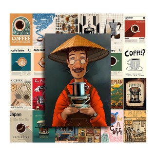 [Giấy] A5 In Màu - Set 50 Tờ Poster Giấy Dán Tường - MẪU CÀ PHÊ - Decor Trang Trí Nhà | MS: 111446