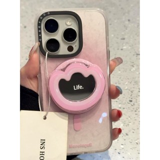Sang Trọng Gradient Yuanbao Gương Giá Đỡ Từ Tính Vỏ Điện Thoại Di Động Kẻ Thù iPhone16 15 14 13 Pro Max Chống Sốc Bảo Vệ Camera Ốp Lưng Cứng Chống Rơi