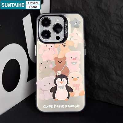 Suntaiho Chất Lượng Cao Họa Tiết Động Vật Hoạt Hình Trong Suốt Mờ Dành Cho Iphone 16 15 14 13 12 11 Pro Max IMD TPU Silicon Cao Cấp Chống Sốc Ốp điện thoại