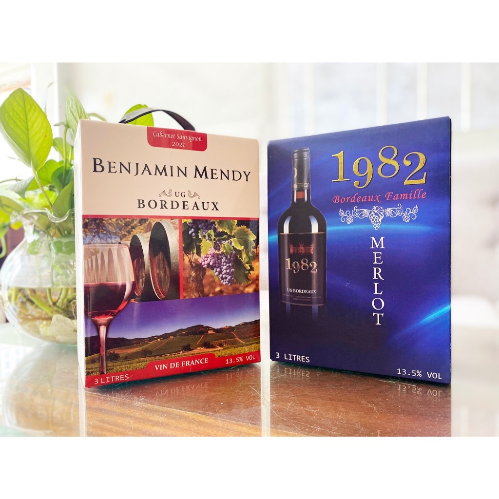 Set combo 2 bịch rượu vang Pháp 3 lít nhập khẩu