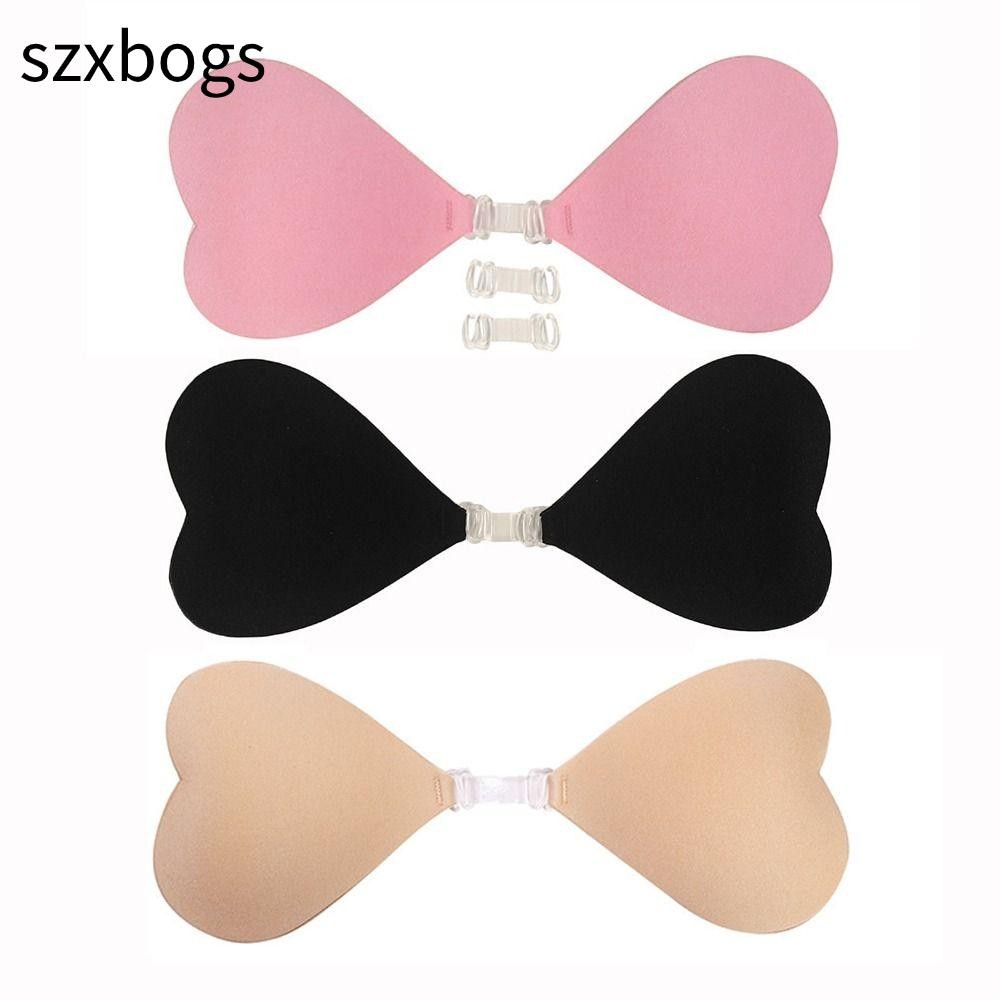 Miếng dán ngực vô hình SZXBOGS, Áo ngực dính liền mạch hình trái tim, thoải mái với ngực nhỏ Tập hợp đồ lót vô hình cho nữ mỏng hàng ngày, Váy cưới