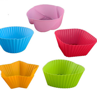 Gcdhome 5 Chiếc Khuôn Silicon Cupcake Bánh Muffin Cốc Nướng Bánh Máy Nướng Không Nướng Khuôn Nóng
