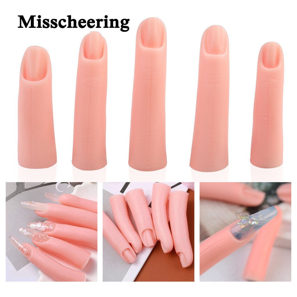 Móng Tay Nghệ Thuật Silicone Ngón Tay Thực Hành Giả Ngón Tay Giả Giả Ngón Tay Từ Tính Chèn Bộ Móng T