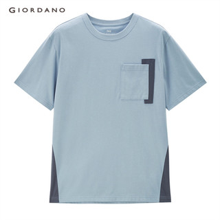 GIORDANO MEN Ice cooling patchwork short sleeve tee 01024410